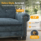 SUNSHINE VALLEY 116" Oversized Modular Sectional Couch L Shaped Living Room | Mid-Century Modern 4-Seater Cloud Sofa, Cyan, Rolled Arms & Nailhead Trim, Wider & Deeper Seats, Ottoman, Chenille