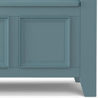 SIMPLIHOME Amherst Entryway Storage Bench - 48 inch Wide Solid Wood Hallway Seat in French Blue, Transitional Bench for Entryway or Living Room with Lift-Up Lid and Spacious Storage