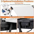 SUPER DEAL Adjustable Drafting Table Set with Charging Station, Tilting Drawing Desk Artist Desk with Stool Multifunctional Art Craft Workstation with 2 Storage Drawers, White