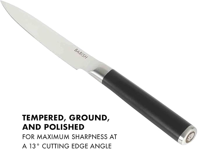 Babish High-Carbon 1.4116 German Steel 5 Inch Full Tang, Forged Utility Kitchen Knife
