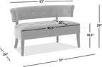 Jennifer Taylor Home Jared Roll Arm Tufted Bench with Back Settee in Burnt Orange Performance Velvet