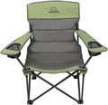 Quilted Double Camping Chair and Single Camping Chair with Padded Seat and Back for Camping/Hiking/Backpacking – Available in Low and Standard Heights (Low Chair (Gray/Asparagus))