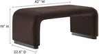 Modway EEI-6735-BLK-CHB Koda Performance Velvet Waterfall Ottoman, Black Chocolate Brown