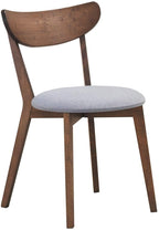COSTWAY Dining Chairs Set of 6, Mid-Century Modern Kitchen & Dining Chairs with Curved Back and Cushioned Seat, Walnut Finished Wood Living Room Side Chairs for Kitchen, Dining Room, Bistro