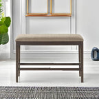 Lexicon Baronscourt Farmhouse Small Entryway Bench - 39 Inch, Upholstered Counter Height Solid Wood Frame, Padded Top, Easy Assembly , 26"Seat Height, Farmhouse End of Bed Bench For Bedroom,Dark Brown