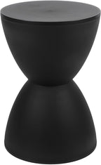 Hourglass Shaped Stool, Modern Side Table Round End Table Stool Attracting Attention Shoe Changing Home Use 43x30cm (Black)