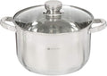 Daniks Standard Stainless Steel Stock Pot with Glass Lid – Induction 4 Quart, Dishwasher Safe, Measuring Scale, For Soup, Pasta, Stew, Silver
