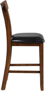ERGOMASTER Dining Chairs Set of 4, Farmhouse 25.5" Bar Chairs, Rubber Wood Barstools with Backs, Upholstered Counter Height Bar Stools