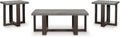 Signature Design by Ashley Dynnford Industrial Water Stain Resistant Table, Set of 3, Gray & Dark Brown