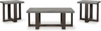 Signature Design by Ashley Dynnford Industrial Water Stain Resistant Table, Set of 3, Gray & Dark Brown