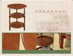 Telephone Table, Small Coffee Table,Telephone Side Table,Living Room Sofa Side Table,Three-Tier Storage Table,Round Solid Wood Table,2 Colors(Color:Walnut,Size:20.0720.07