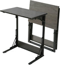 Upgraded 24" Folding C Shaped End Table, Small Sofa Side Laptop Desk, Couch TV Tray Table for Living Room, Bedroom (2, Grey)