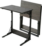 Upgraded 24" Folding C Shaped End Table, Small Sofa Side Laptop Desk, Couch TV Tray Table for Living Room, Bedroom (2, Grey)