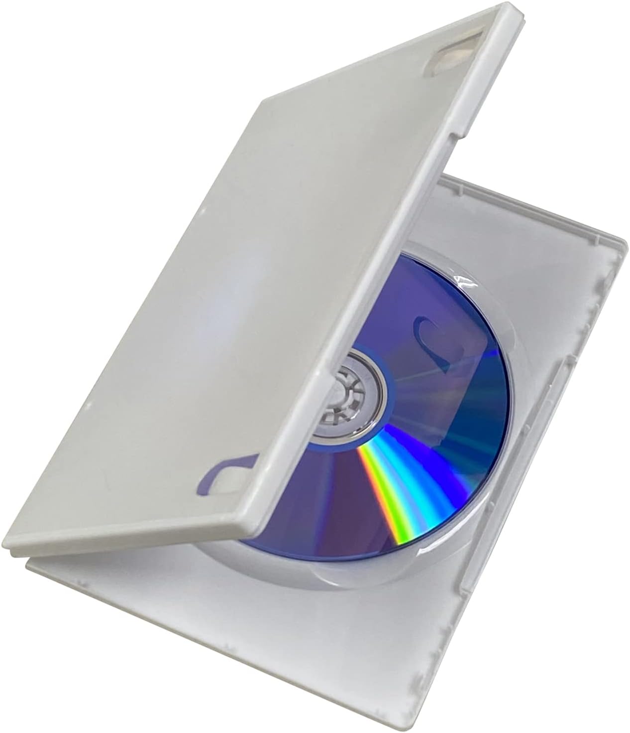 10 Pack Maxtek Standard 14mm White Single Disc CD & DVD Cases with Outer Clear Artwork Insert Sleeve. Compatible for Nintendo Wii Discs.