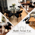 FOXHUNTER Upholstered Dining Chairs Set of 2, Modern Wooden Armless Kitchen Chairs with Curved Backrest, Mid-Century Farmhouse Dining Side Chairs, Linen Black