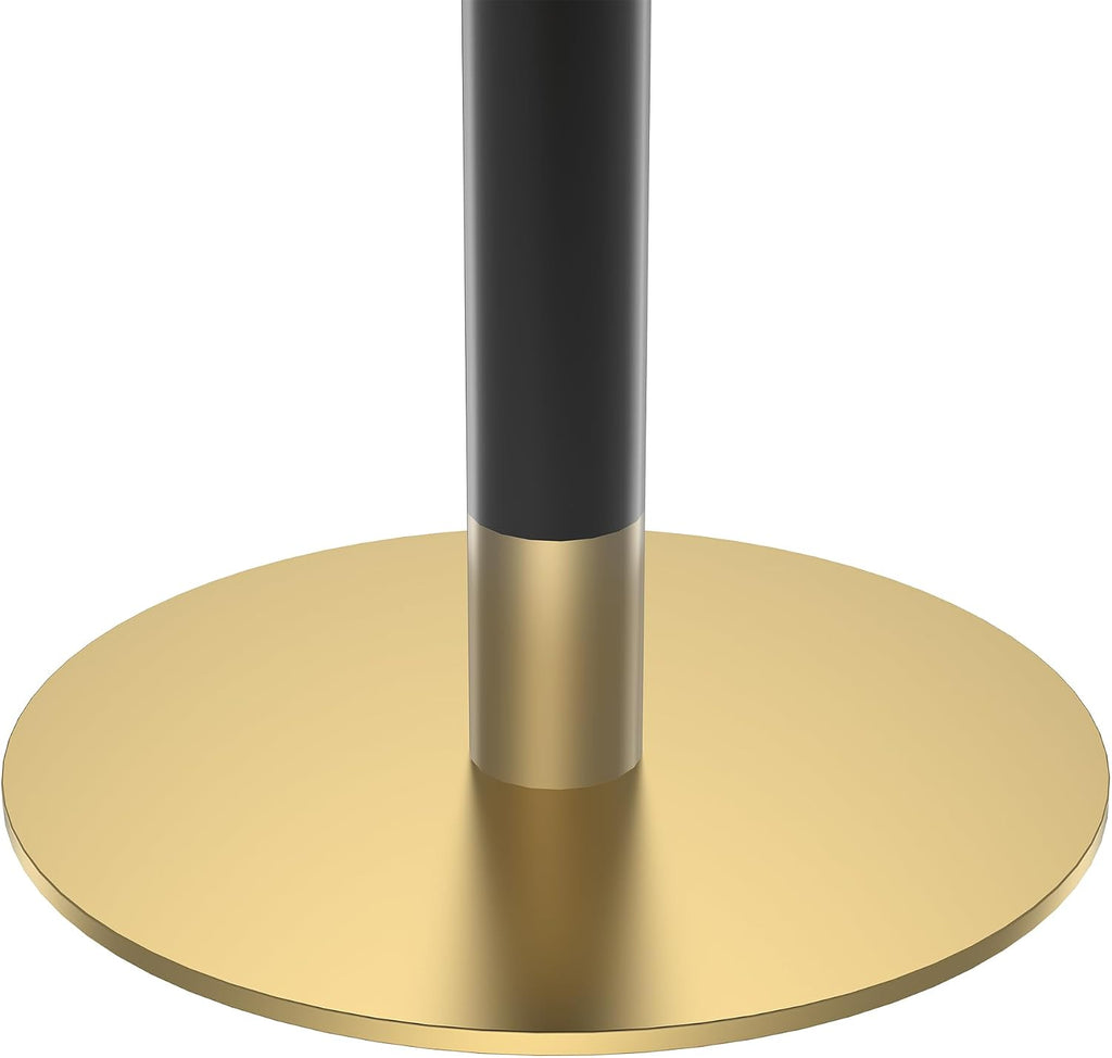 SSLine Square Dining Table for 2 Modern Luxury Marble Sintered Stone Kitchen Table for 2-4, Small 31.5" Bistro Tulip Table with Faux Marble Top and Gold Metal Pedestal Base