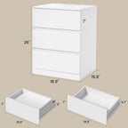 Nightstands Set of 2 with Charging Station and Hidden Drawer, 26"H, White | Bedside Table with 4 Drawers, Modern Night Stand for Bedroom, Side Table with Storage 18.9" W x 15.7" D x 26" H