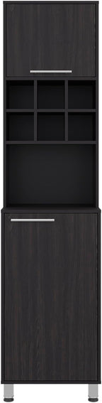 Attica Tall Kitchen Pantry Cabinet, 80.3" High Freestanding Double Door Storage Cabinet with 6 Cubbies and 4 Shelves, Modern Large Kitchen Storage Cabinet for Kitchen and Dining Room, Dark Brown
