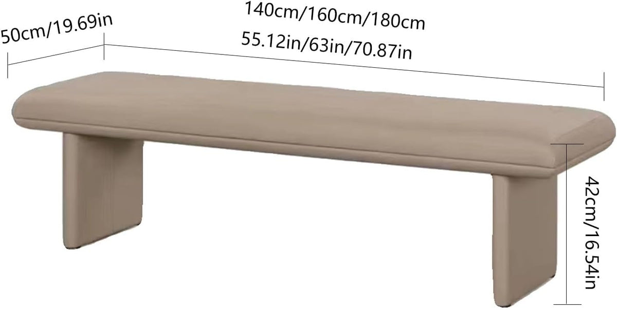 Modern Upholstered Pu Leather Bench Ottoman,Modern Tufted Long, Comfortable Footrest Stool Accent,end of Bed for Livingroom Entryway(140 * 50 * 42cm)