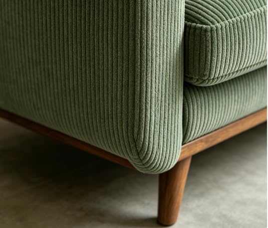 Vesgantti 68" Comfy Green Corduroy Loveseat Sofa, 2 Seater Deep Seat Couch with Spring Cushion, Solid Wood Frame for Living Room, Bedroom, Office