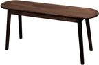 Entryway Bench, Solid Wood Dining Bench, Midcentury End of Bed Bench w/Rounded Corner, Outdoor Bench w/Robust Construction, Bedroom Bench, 10.24" W x 17.72" H（Walnut 39.4inches）