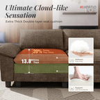 MIXPATIO 124" 5-Seat U Shaped Modular Sectional Sofa,Chenille Taupe | Modern Sectional Couches for Living Room, Wider Armrest and Deep Seat, Comfy Cloud Sofa, Soft Chenille Furniture