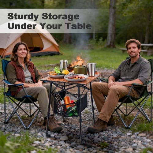 Odoland Portable Camping Table, Folding for Beach Outdoor Adjustable Height | 16.5"-23.6"H, Storage Bag for Camp, Cooking, Picnic, Travel, Backyards, Fishing, Park