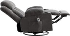 Swivel Rocker Recliner Chair with Vibration Massage & Lumbar Heating, Ergonomic Lounge Chair for Living Room, Rocking Function, Side Pocket, 2 Cup Holders, USB Charging Port