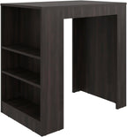 Kitchen Island with Dining Surface and Storage Shelves | Includes three accessible side shelves for kitchen storage
