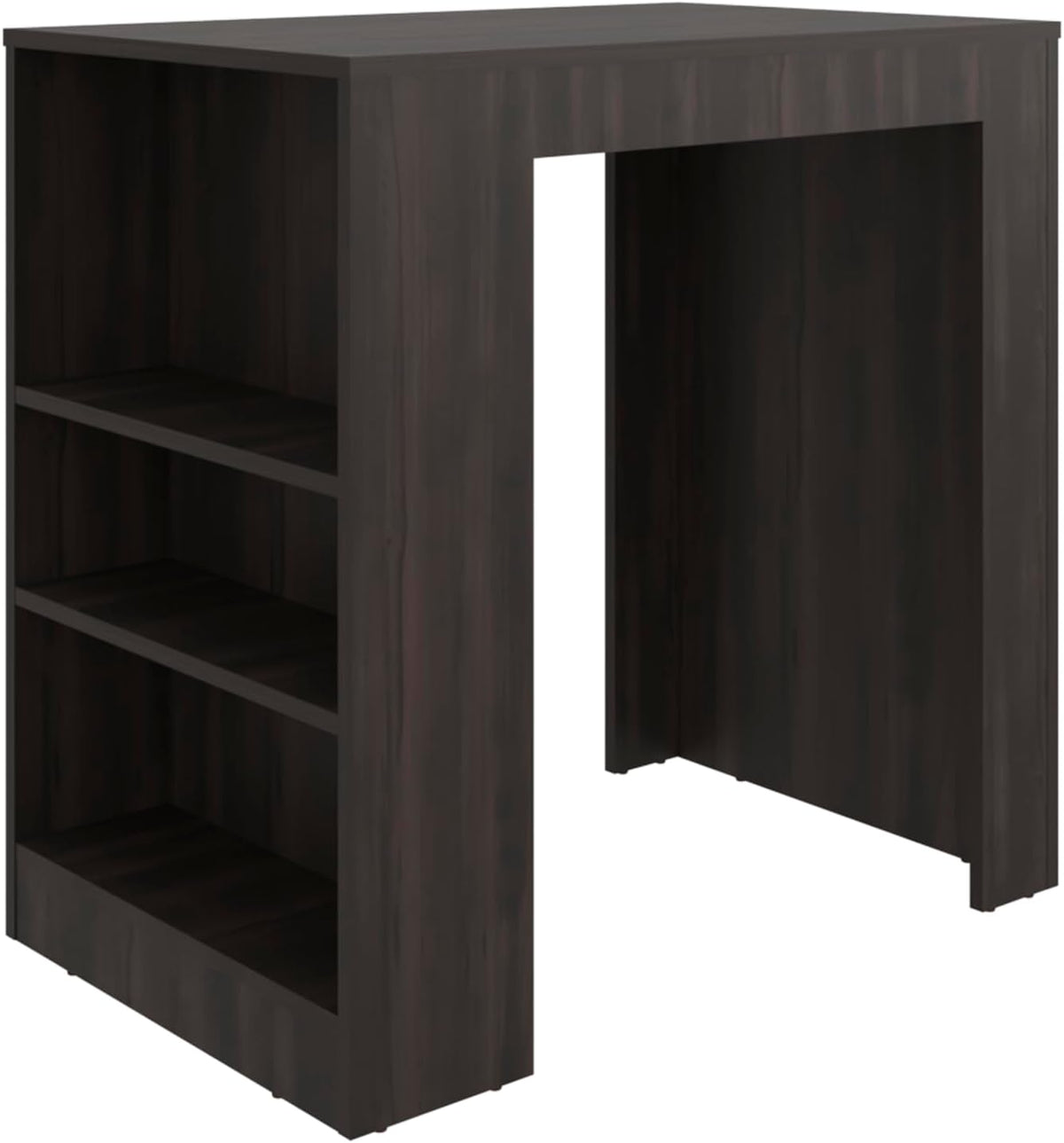 Kitchen Island with Dining Surface and Storage Shelves | Includes three accessible side shelves for kitchen storage