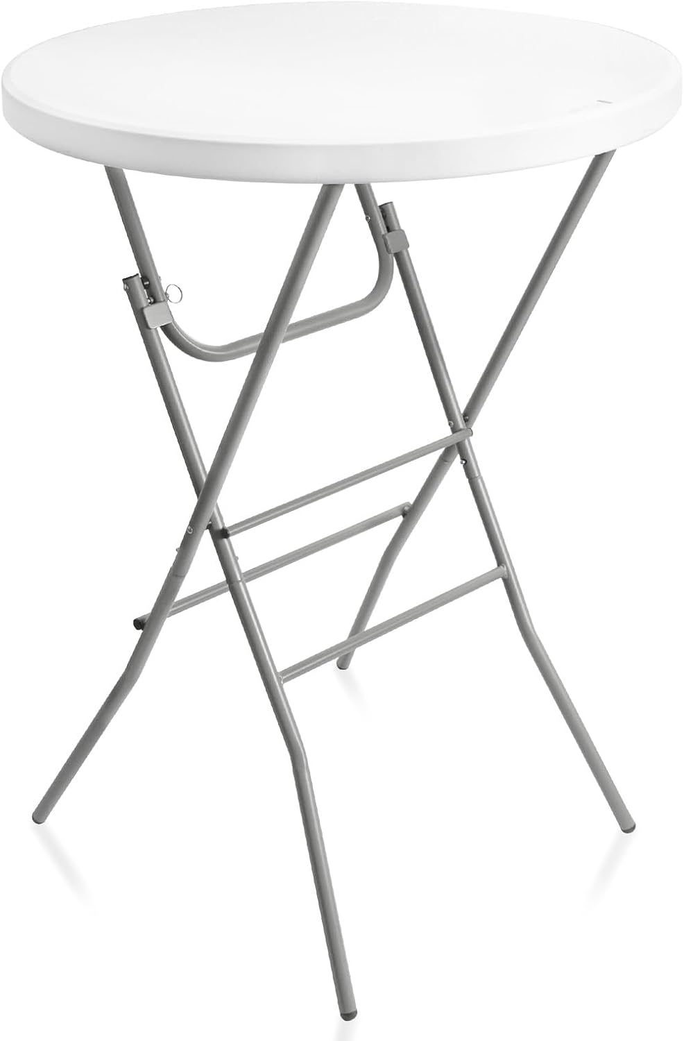 Byliable 32in Cocktail Folding Table, Round High Top Bar Table, White | Portable Foldable Design with Removable Legs, Two Folding Methods, HDPE Tabletop, Indoor Outdoor for Parties, Patio, Events