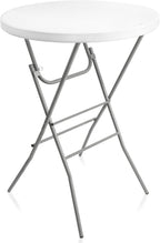 Byliable 32in Cocktail Folding Table, Round High Top Bar Table, White | Portable Foldable Design with Removable Legs, Two Folding Methods, HDPE Tabletop, Indoor Outdoor for Parties, Patio, Events