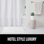 GORILLA GRIP Waffle Shower Curtain, Thick Weighted Fabric, Wrinkle and Rust Resistant, Classic Hotel Quality Design, Heavy Duty Long Curtains for Bathroom Showers, Bath Tubs, Machine Wash, 72x72 White
