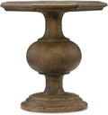 BOWERY HILL Traditional Formal Wood End Table, Saddle Brown Finish, Hardwood and Poplar Solids, 26.5 in H x 25 in W x 25 in D, Pedestal Base, Living Room Console Table