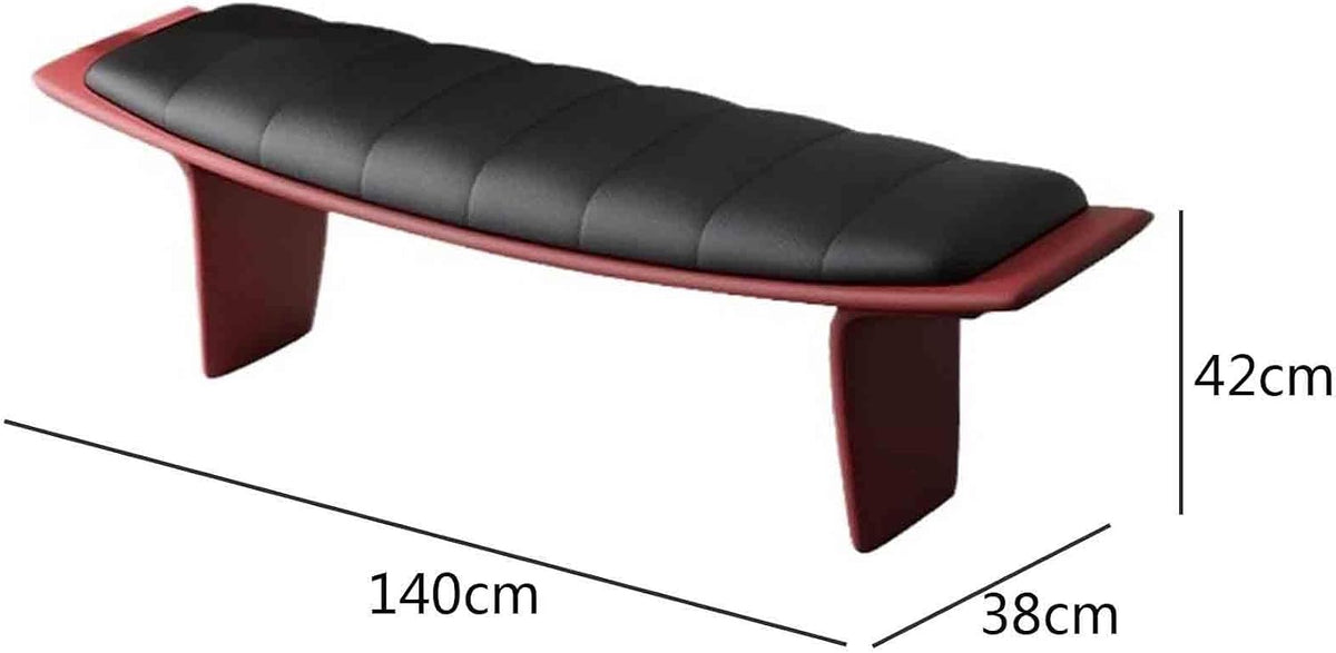 Modern Metal Living Room Shoe Changing Stool Bedroom Leather Upholstered Bed end Entryway(Large)