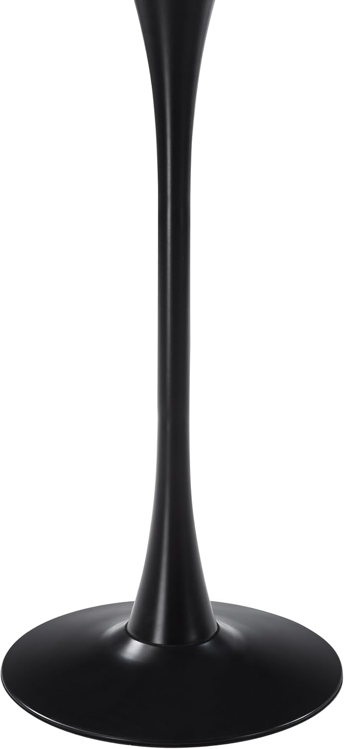 LeisureMod Bristol Collection 35" Round Bar Height Table, Modern MDF Top Pub with Black Pedestal Base, Bistro Cocktail Table for Kitchen, Dining Room, Cafe, Restaurant & Home Bar, Black