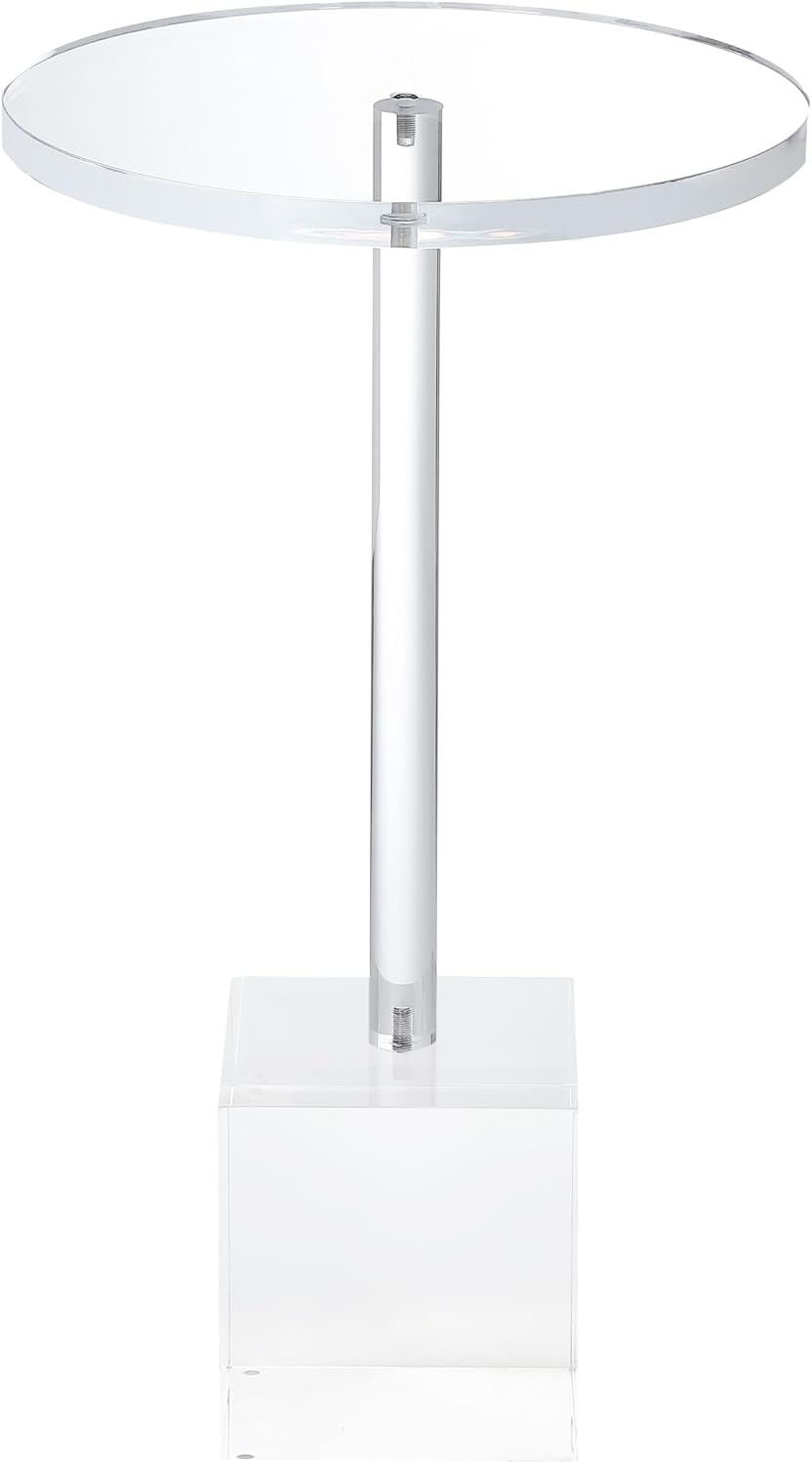 Clear Acrylic End Table,Side Table,Clear,for Livingroom,13.5 x 13.5 inch, 23 inch High