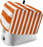 Toaster Cover 4 Slice Orange Stripes Toaster Oven Cover with Pockets Vertical Striped Dustproof Bakeware Protector Small Kitchen Appliance Dust Covers and Fingerprint Protection for Women