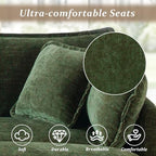 SoarFlash 137" Chenille L Shaped Modular Sofa with Ottoman,Green | Randomly Assemble Modular Sofa Sets, Modern Recliner Deep Seat Sofa Set for Living Room,Office