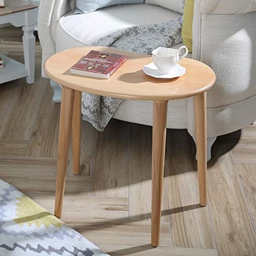 Telephone Table, Solid Wood Pea Shaped Side Table,Living Room Bedroom Furniture,Sofa Side End Table,Coffee Table/Telephone Table,Table Service Desk(Color:Wood,Size:23.621