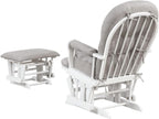 Angel Line Grayson Glider and Ottoman, White w/Gray Cushion