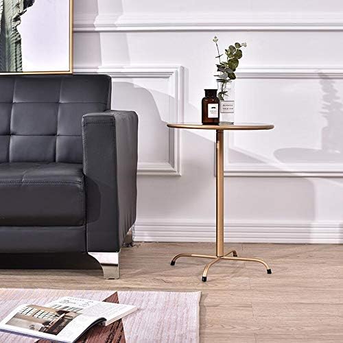 Telephone Table, Round Metal Coffee/Telephone/Bedside Table,Living Room Sofa Side Table,Removable Design,4 Metal Foot Base(Gold-15.74 * 21.65in