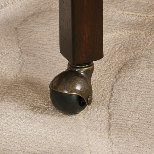LEEMTORIG Set of 4 Large Dining Chairs with Casters and Arms, Rolling Dining Chairs with Wheels for Elderly, Ergonomic Boss Caption's Chair, 26"Dx25.2"W, Espresso Wood Legs & Black Velvet XXY-HT22-BK
