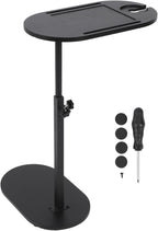 TOPINCN Small C-Shaped Side Table, Black, 40 x 22 x 32.2 Inches, Modern End Table for Living Room, Bedroom