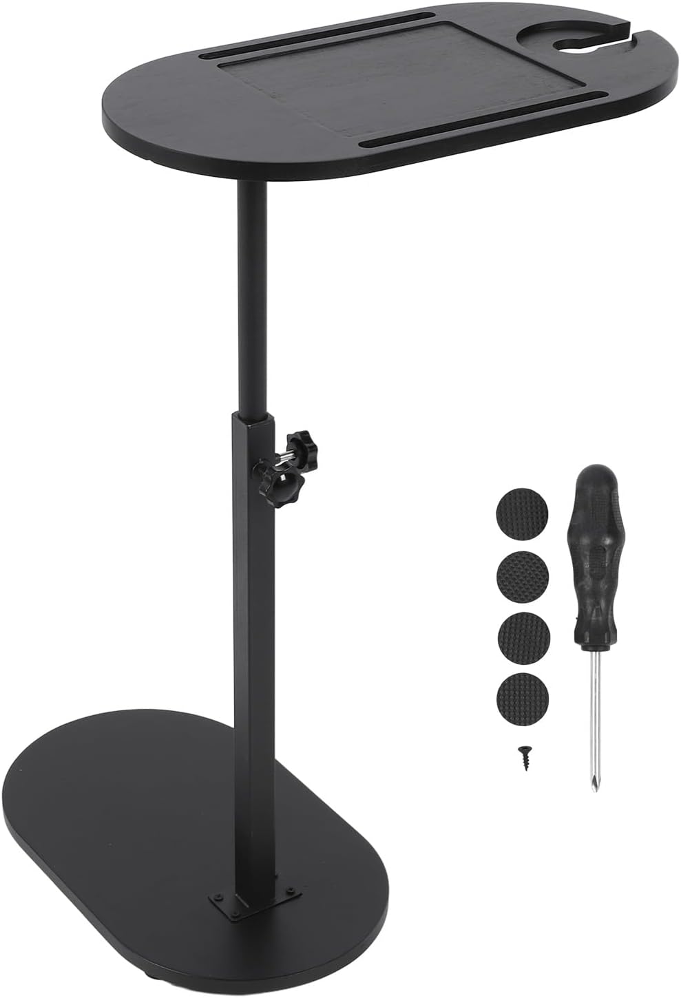 TOPINCN Small C-Shaped Side Table, Black, 40 x 22 x 32.2 Inches, Modern End Table for Living Room, Bedroom