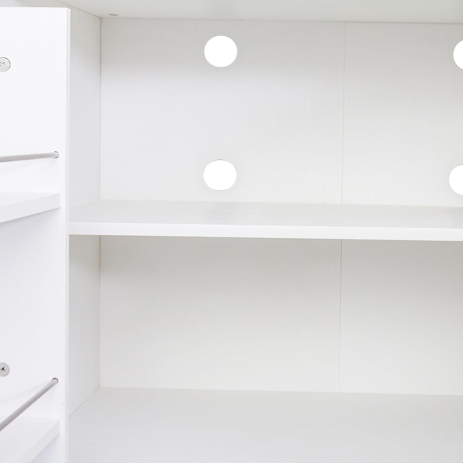 22 inch Deep Kitchen Pantry Cabinet Storage Organizer with Fridge Space,Wood White Food Kitchen Cupboard with 12 Door Shelves Storage Dining Room Furniture (White)
