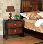 Nightstand Only Transitional 2-Drawers Square Chrome Knobs Multitone Unique Nightstand,for Small Spaces