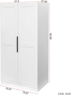 Freestanding Kitchen Pantry Storage Cabinet with Doors and Shelves Buffet Cupboard Sideboard Organizer for Living Room Dining Area Multipurpose Furniture Piece Ample Space Modern Design (White)
