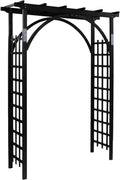 VINGLI 85in Wooden Arbor, Wedding Arch for Ceremony, Wood Trellis for Plant Climbing, Christmas Decor Pergola for Garden Backyard, Lawn (Black)