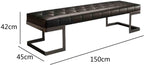 Modern Leather Bed end Bench Bedroom Dressing Room Leisure Entryway(Medium)